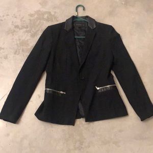 Zara blazer leather collar